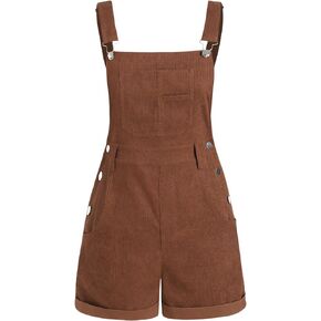 CIDER Women's Solid Corduroy Pinafore Playsuit
