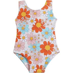 Toddler Baby Girl Swimsuit Backless One Piece Bathing Suit Floral Sleeveless Summer Swimwear Beach Wear