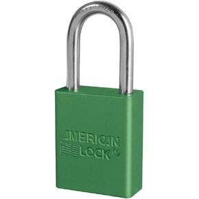 قفل أمان من الألومنيوم باللون الأخضر من Master Lock A1106GRN مع سلسلة مقاس 1/4 بوصة × 1-1/2 بوصة in Saudi Arabia