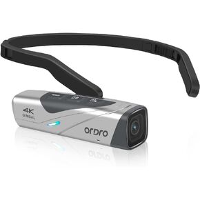 ORDRO EP8 Wearable Camera Hands-Free POV Capture, Ultra HD 4K 60fps Camcorder with 1/2.8" Sensor, 2-Axis Gimbal Stabilizer, 2.4/5G WiFi, Support Type-C Fast Charge, Ideal for Vlog Travel