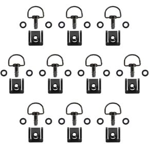 MOTO4U Motorcycle Quick Release Race Fasteners 1/4 Turn 14mm D-Ring Length in Chrome Black(10 Pack)