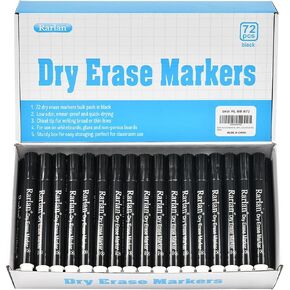 Dry Erase Markers Bulk, Chisel Tip, Black, Whiteboard Markers, 72 Count Bulk Pack
