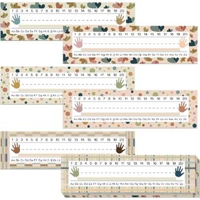 60 Pcs Animal Number Line Students Name Plates Classroom Flat Name Tag Name Labels for School Classroom Students Desks Teaching Supplies Back to School Decoration, 12 x 4 Inches