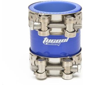 Silicone 4-Ply Straight Coupler Silicone Hose with T-clamp (34mm, Blue)