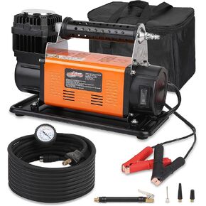 Air Compressor with Digital Pressure Gauge Tire Inflator Kit, 12V Heavy Duty Portable Inflator 7.06ft³/Min, Max 135 PSI, Off Road Air Pump Kit for 4x4 Vehicle RV, ATVS, Car, and SUV Tires