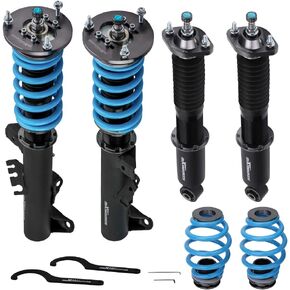 maXpeedingrods Coilover for BMW E36 3 Series 1992-1999, 24 Levels Damping Adjustable Coilovers Suspension Kit, Coil Spring Shocks Absorber Struts, T6 Upgraded Coilover Lowering Kit Blue