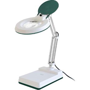 Magnifying Desk Lamp, Magnifying Lamp Led,10X Magnifying Lamp Dimmable, 120 Pcs LED and 5 Inches Lens with Stainless Steel Arm (Green)