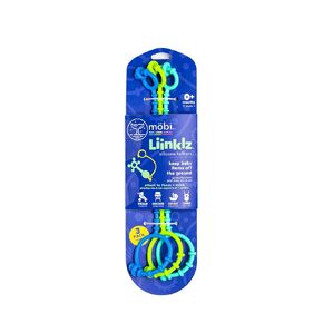 Mobi Liinklz Silicone Tethers - Toy Straps for Baby, Stroller Toy Straps, Baby Toy Holder, Toy Safety Straps, High Chair, Flexible & Soft, Easy to Connect, 0 Months+ - Cool Colors (Pack of 3)