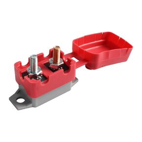30A Red Automatic Reset Circuit Breaker with Cover Stud Bolt for Battery Trucks,Car Engines and More,Inclued Stainless Steel Nuts and red Insulating Boot