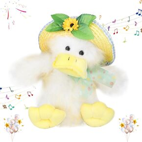 Singing Dancing Easter Basket Toys Duck Toys for Kids, Flapping Wings Shaking Body,Duck Musical Stuffed Animal Musical Birthday Gifts of Funny Easter Toys for Kids Toddlers,12 inch