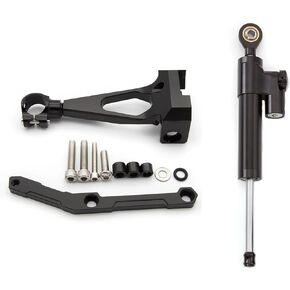 PROCNC Motorcycle CNC Aluminum Steering Damper Stabilizer Mounting Bracket Kit Fit for Yamah.a MT-09 FZ09 (not tracer) 2013-2020 XSR 900 2015-2020 MT-09 SP 2018-2019 (Black+Black)