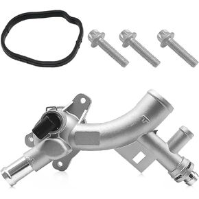 Aluminum Engine Coolant Housing Water Outlet with Inlet Hose, Compatible with 2011-2020 Chevy Cruze Sonic Trax Volt Buick Encore 1.4L - Replace 25193922, 902-846, 13251447
