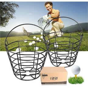 Golf Basket-Golf Bucket Suitable for Golf Practise & Competition Anti-Rust, Portable Golf Ball Basket (2 Pack)
