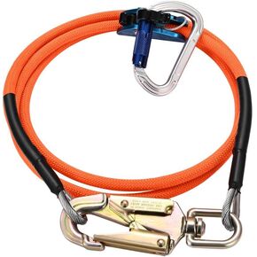 Flipline for Climbing Tree 1/2''x10ft Tree Climbing Positioning Lanyard for Tree Work, Steel Wire Core Rope, Adjustable, Low Stretch, Cut Resistant for Arborist Tree Climber Fall Protection Blue