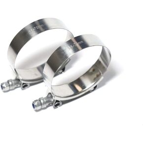 LTI Working Range 68mm-76mm T-Bolt Clamps High PSI Premium Quality Full 304 Stainless Steel Turbo Intercooler Hose For 2.5" ID Hose (2 Pack)