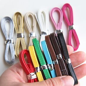 5mm/0.2" Leather Straps with Sewing Thread, Mini Doll Belt Straps, in 13 Colors, Doll Sewing Craft Supplies, 46cm/18