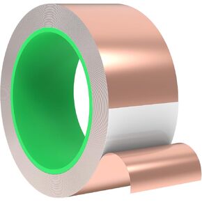 Conductive Copper Tape,Foil Adhesive Tape,High Shielding Double Sided Conductive Copper Tape for EMI Shielding,Electrical Repair,RFI Signal Blocking,Solder Paper Circuit (1 Inch x 50 Feet)