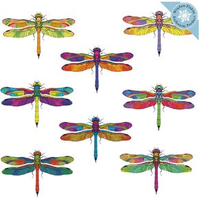 8 Dragonfly Window Clings for Glass Windows and Doors - Window Decals for Birds Strikes - Anti Collision Window Stickers Decor - Decorative Dragonflies Window Decals for Sliding Glass Doors