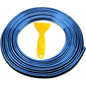 Car Interior Trim Strip, 16.4FT(5M) Car Interior Accessories, 3D DIY Electroplating Color Trim Strip Line, Car Bling Accessories, Car Mods, Car Decorations Interior Aesthetic (Blue)