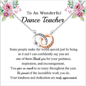WSNANG Dance Teacher Necklace Dancers Gifts Dance Jewelry Dance Teacher Dancer Recital Gift Thank You Dance Instructors Gift