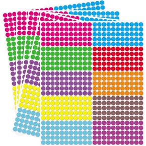 Small Dot Stickers - Round Color 1/4'' Coding Labels Circle Dot Stickers Label Sticker in Multiple Colors for Office,Classroom 2750 PCS