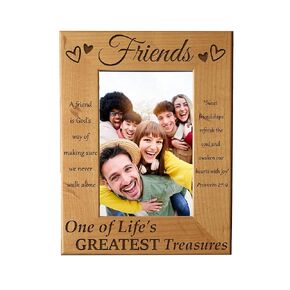 Friends Picture Frame One of Life's Greatest Treasures - with Bible verse (4x6 Portrait/Vertical)