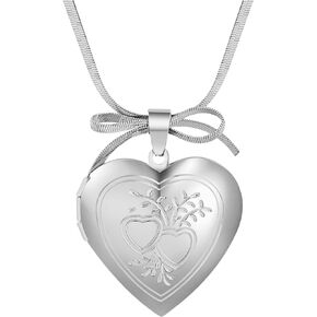 Y2k Bow Heart Locket Silver Gold Necklace Coquette Bow Choker Fairy Grunge Tarnish Free Stainless Steel indie jewelry Valentine's Day Gift for Her