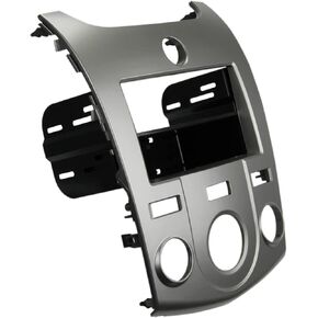 Scosche KA2410SB Compatible with 2010-13 Kia Forte ISO Double DIN & DIN+Pocket Dash Kit, Silver