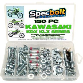 150pc Specbolt Kawasaki KDX Two Stroke Bolt Kit for Maintenance & Restoration of Dirtbike OEM Spec Fastener KDX80 KDX125 KDX175 KDX200 KDX220 KDX250 & KDX450