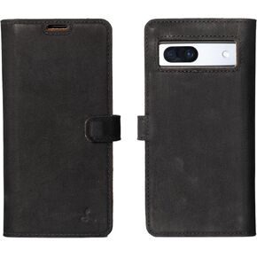 محفظة جلد Snakehive لهاتف Google Pixel 8a - حافظة هاتف من الجلد الحقيقي - جلد طبيعي و3 حامل بطاقات - غطاء قابل للطي مع فتحة للبطاقة (أزرق مخضر) in Kuwait