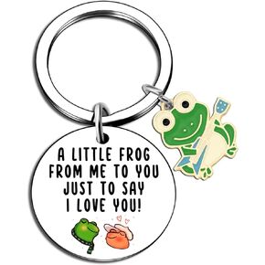 Frog Lover Gift Keychain for Him Her Couple Girlfriend Boyfriend I Love You Gifts for Wife Husband Gifts forWomen Frog Themed Gift Animal Lover Gift for Friend Birthday Anniversary Valentines