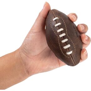 Hide & Drink, Mini American Football Ball, Decoration, Handstitched, Memorabilia, Keepsake, Full Grain Leather, Handmade, Bourbon Brown