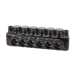 Polaris Connector with Mounting Hole, Wire Entry from Either Side, IPLMD Series, 600-6 AWG Wire Range, 6 Ports, 5/16" Hex, 2.95" Width, 3.05" Height, 9.71" Length