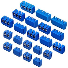 60PCS 2 Pin 3 Pin 4 Pin PCB Mount Screw Terminal Block Connectors,Socket Strips 5.08mm Pitch for Arduino (20 x 2 Pin, 20 x 3 Pin, 20 x 4 Pin,Blue)