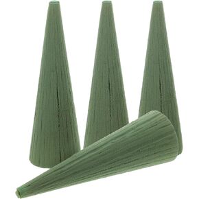 Sewroro 4pcs Floral Foam Block Cone Shape Flower Muds Green Wet Flower Foam Blocks for Fresh and Artificial Flower Arrangements Birthday Wedding Party S