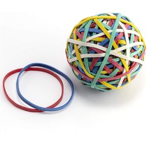 Officemate Rubber Band Ball, Assorted Colors, 4.3 Oz (82027)