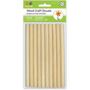 Multicraft Imports Krafty Kids 491941 CW534 Craftwood Natural Dowel, 0.38in by 6in, 10-Piece