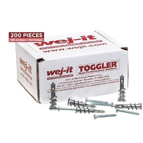 Self-Drilling Drywall Anchors - Industrial Quality Screw & Wallplug Kit - Quick & Easy Wall Fastening & Mounting - 200 Pcs (100 Anchors and 100 Screws) (zinc)