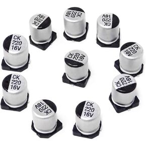 Honbay 10PCS SMD Aluminium Electrolytic Capacitors for Arduino - 220UF,16V