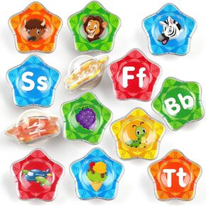 Coogam Starfish Floating Bath Toys, 26pcs Bathtub Alphabet Letters Set, Montessori Educational Water Pool Toy Learning Activities Shower Toy Gift for Preschool Years Old Toddlers