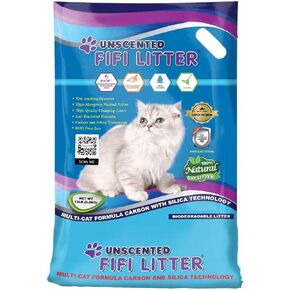 FIFI Litter,All Natural,Premium Multi-Cat Formula,Bentonite Silica 15-Lbs.Aluminum Foil Bag,Quick Clumping,99.9% Dust Free, Odor Control,Non-Tracking, Super Absorbent&Pet Friendly,Unscented