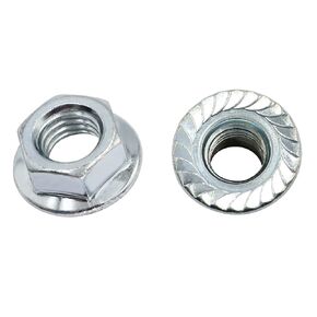 LBY 13pcs Hex Flange Nut, 1/2-13 Thread Serrated Flange Hex Lock Nuts, Carbon Steel, Galvanized, Silver