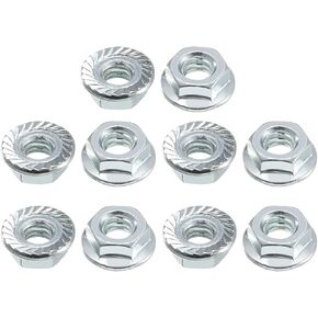 uxcell 1/4-20 Serrated Flange Hex Lock Nuts, Carbon Steel 10 Pcs