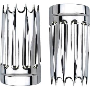 Motorcycle Upper Fork Boot Slider Covers Front Fork Boot Slider Covers Fit For Harley Touring Street Glide Road Glide Electra Glide Road King Trike 1980-2024 (Chrome-B)