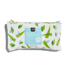 365 by Whole Foods Market, Plant-Based Flushable Wipes, 42 Count (Pack of 3)