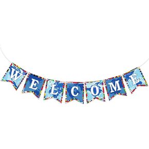 Outus International Welcome Banner World Flags Paper Banner Travel Trip Around the Globe Garland Banner for International Sports Events Club School Classroom Birthday Party Celebration Decoration