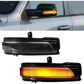 Sequential Side Mirror Turn Signal Lights Dynamic Indicator Strip Compatible with 2019-2022 Dodge Ram 1500,not fit for ram 1500 Classic 5th Gen Smoked Lens in Kuwait