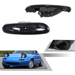 GTINTHEBOX for 1990 1991 1992 1993 1994 1995 1996 1997 Mazda MX-5 Miata Front Bumper Turn Signal Lights Clear Lens Housing Assembly OEM # 8BN151060 8BN151070