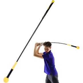 Jucoan Golf Swing Trainer Aid, 48 Inch Golf Swing Training Aid, Golf Practice Warm-Up Stick for Improve Swing Tempo, Flexibility, Balance, and Strength