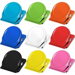 Olivo Magnet Clips 9 Pack Magnetic Clips for Classroom Whiteboard Refrigerator Fridge, Assorted Colors
